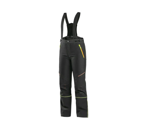 Kalhoty CXS TRENTON, zimní softshell, dětské, černé s HV žluto/oranžové doplňky, vel. 150