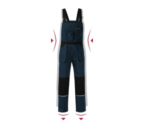 Pracovné nohavice s trakmi pánske RIMECK® Woody W02 tmavomodrá veľ. 60/62