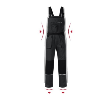 Pracovné nohavice s trakmi pánske RIMECK® Woody W02 ebony gray veľ. 48/50