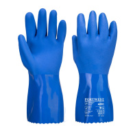 A881 - Modré PVC Chem rukavice